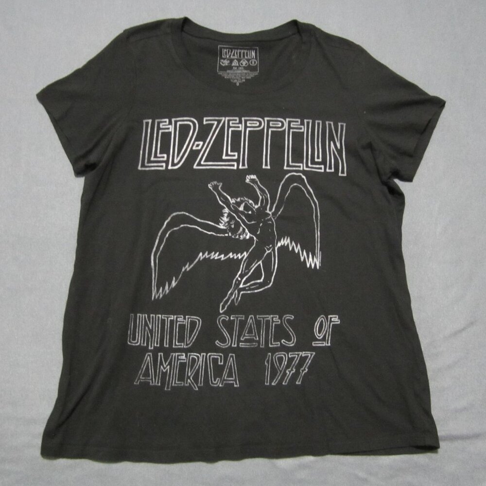 Led-Zeppelin United States of America 1977 T-Shirt Men's L Black Short Sleeve